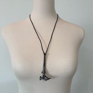 Black Anchor Pendant Necklace